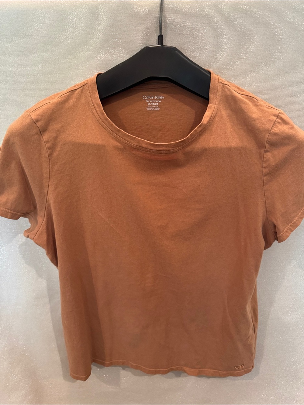 Calvin Klein Women's Rust Orange Short Sleeve Crewneck Tee